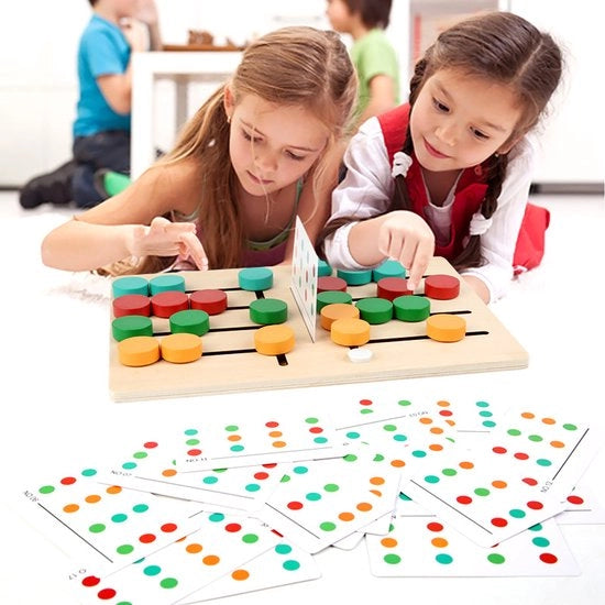 Giocattolo per bambini, gioco a 4 colori per 2 giocatori, ordinamento dei colori, allenamento del pensiero logico, giocattolo in legno per l'educazione precoce