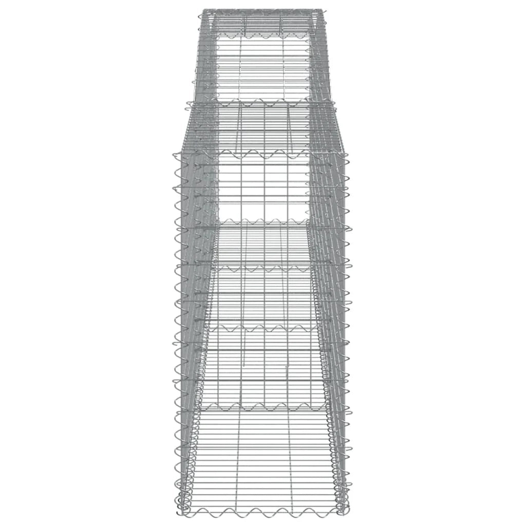 Set di 2 gabbioni ad arco per recinzione gabbia o muro di contenimento 400 x 50 x 100/120 cm ferro zincato argento 02_0041400