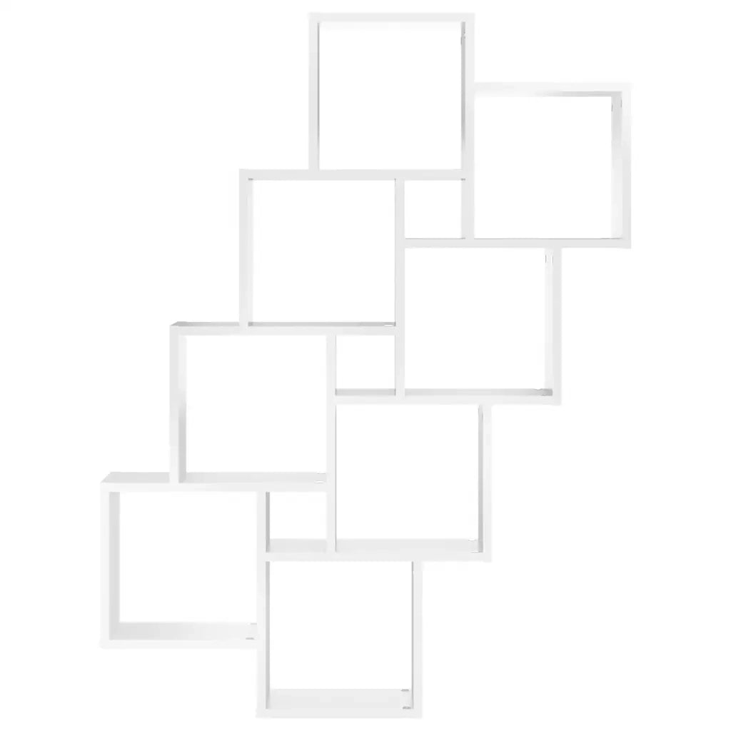 Mensola Parete a Cubo Bianca 90x15x119 cm in Legno Multistrato 807178