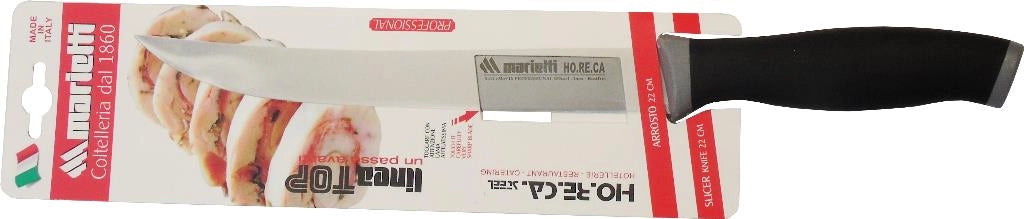 Coltello per arrosto con manico nero lama da 22 cm Marietti
