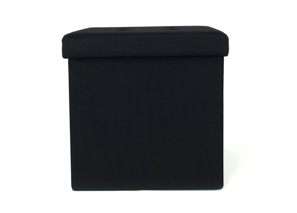 Pouf Contenitore Imbottito Pieghevole Modello Liner Colore Nero
