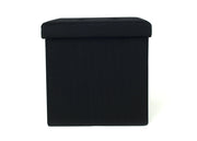 Pouf Contenitore Imbottito Pieghevole Modello Liner Colore Nero