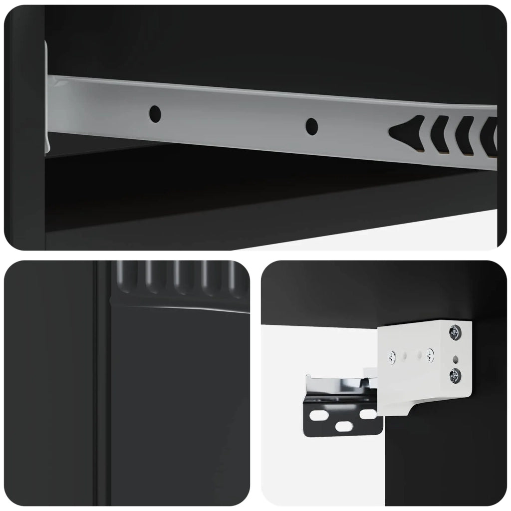 Tavolino da Parete Laterale Nero 87,5 x 34,5 x 17 cm 899006