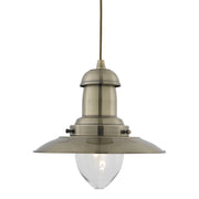 Sospensione Rustico-Country Fisher Man Acciaio Adjustable Vetro 1 Luce E27