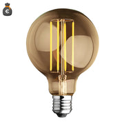 Alcapower Lampada LED Globo G95 Edison a Filamento 4W 460lm 2700K E27 Vetro Oro Trasparente - Illuminazione Vintage ad Alta Efficienza Energetica