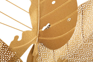 Pannello da Muro Autumn Leaf Oro 53x4x84,5 cm in Ferro