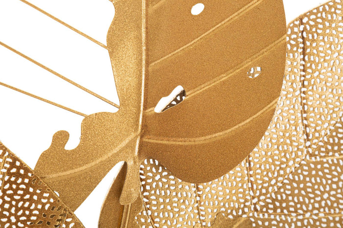 Pannello da Muro Autumn Leaf Oro 53x4x84,5 cm in Ferro