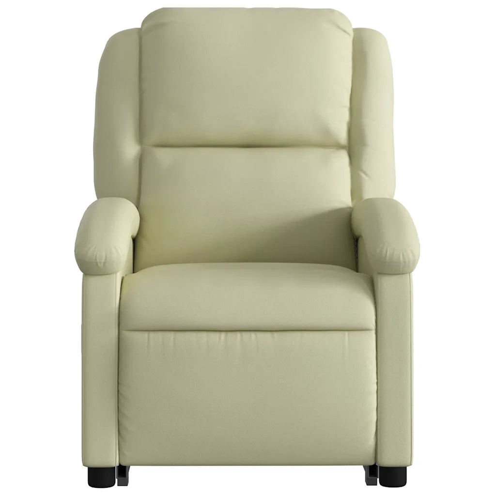 Poltrona Alzapersona Reclinabile Elettrica Crema in Vera Pelle 3204272