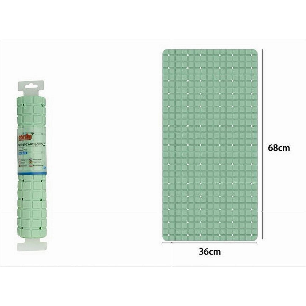 Trade Shop - Tappeto Tappetino In Pvc Antiscivolo Vasca Da Bagno Doccia 68x36 Cm 79752 Verde -