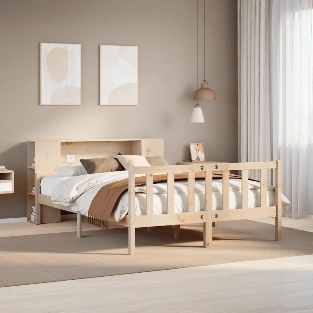 Letto Libreria senza Materasso 160x200 cm in Legno di Pino 3322090