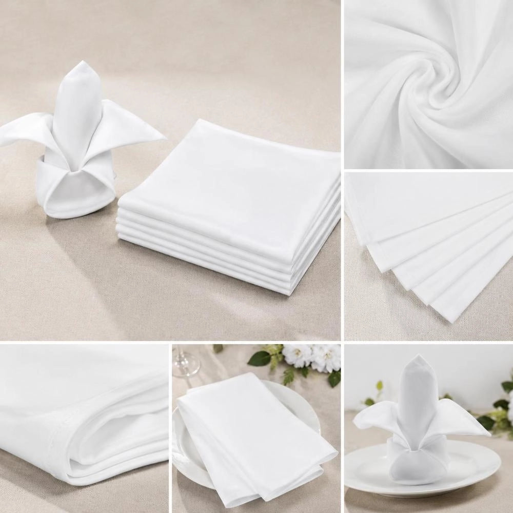 100 White Dinner Napkins 50 X 50 Cm