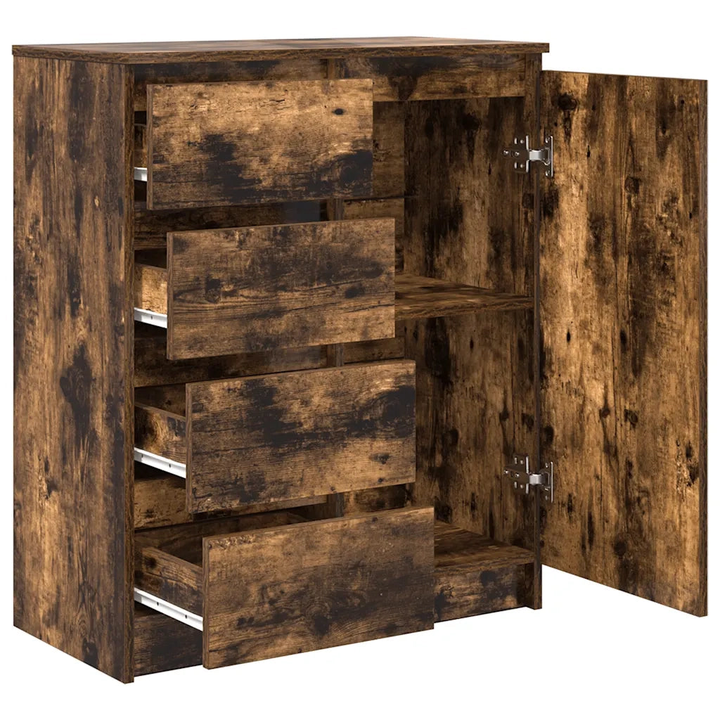 Credenza con Cassetti Rovere Fumo 71x35x84 cm in Truciolato