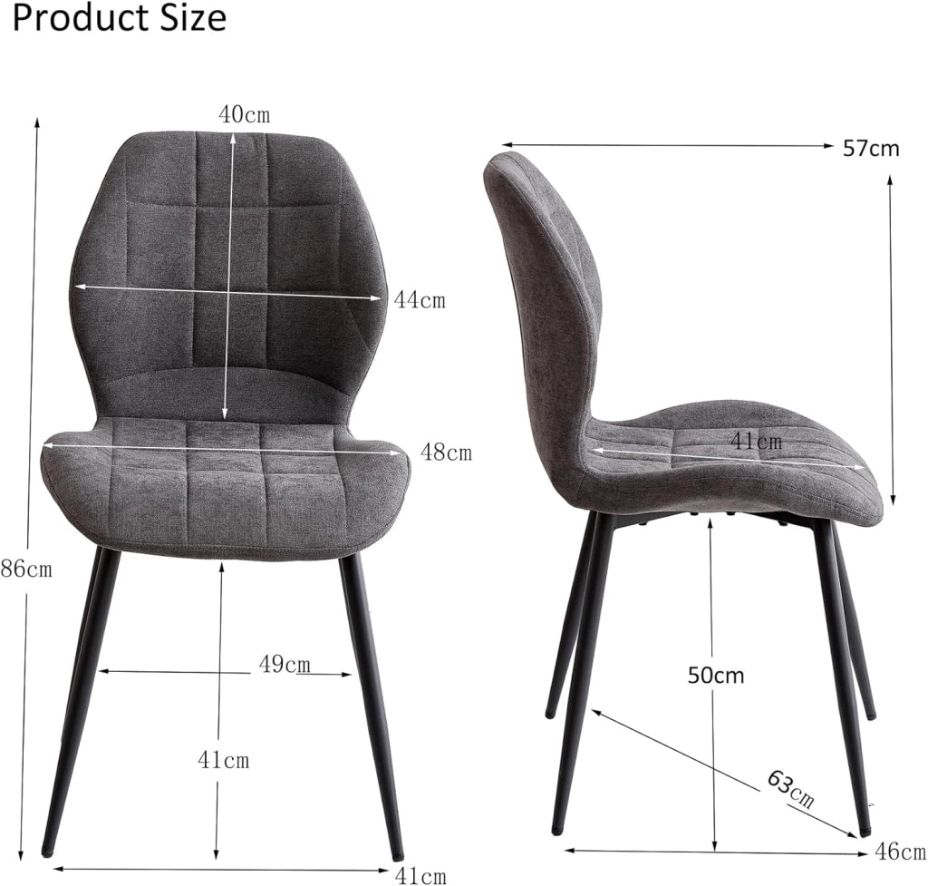 GrandCA HOME Set tavolo e sedie da pranzo nordico, tavolo da pranzo rotondo 115 * 115 * 73 cm e 4 sedie da cucina imbottite, adatto per cucina, sala da pranzo e soggiorno (Grigio)