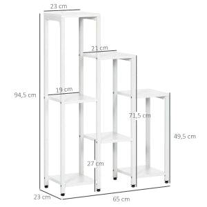 PORTAPIANTE A 7 RIPIANI 65 x 23 x 94,5 cm Legno Bianco