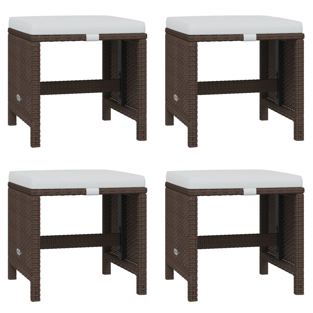 Set da Pranzo per Giardino 19 pz con Cuscini Polyrattan Marrone 3095649