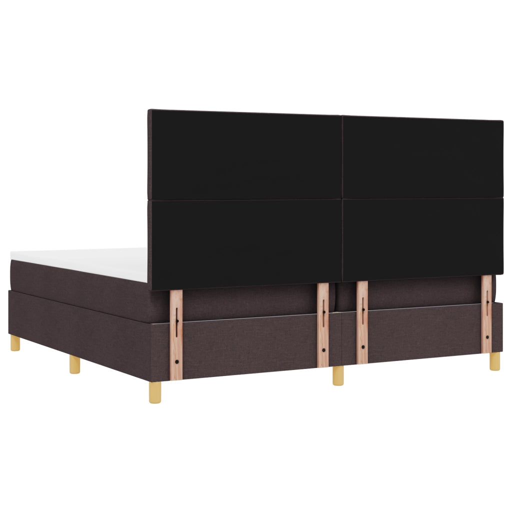 Letto Box Spring con Materasso & LED Marrone Scuro 200x200 cm Tessuto