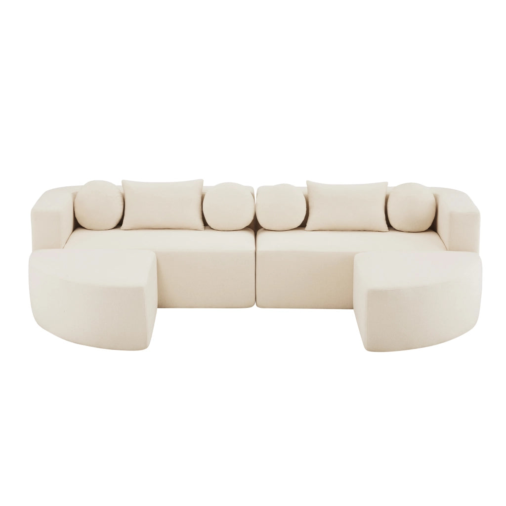 Divano Letto Modulare ¨C Xylo ¨C Chenille Beige, 292x165x68 cm