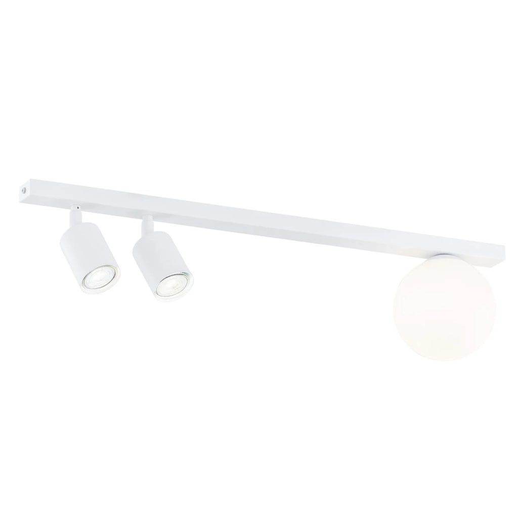 Plafoniera Minimal 3 Luci Sobek In Acciaio Bianco E14+Gu10