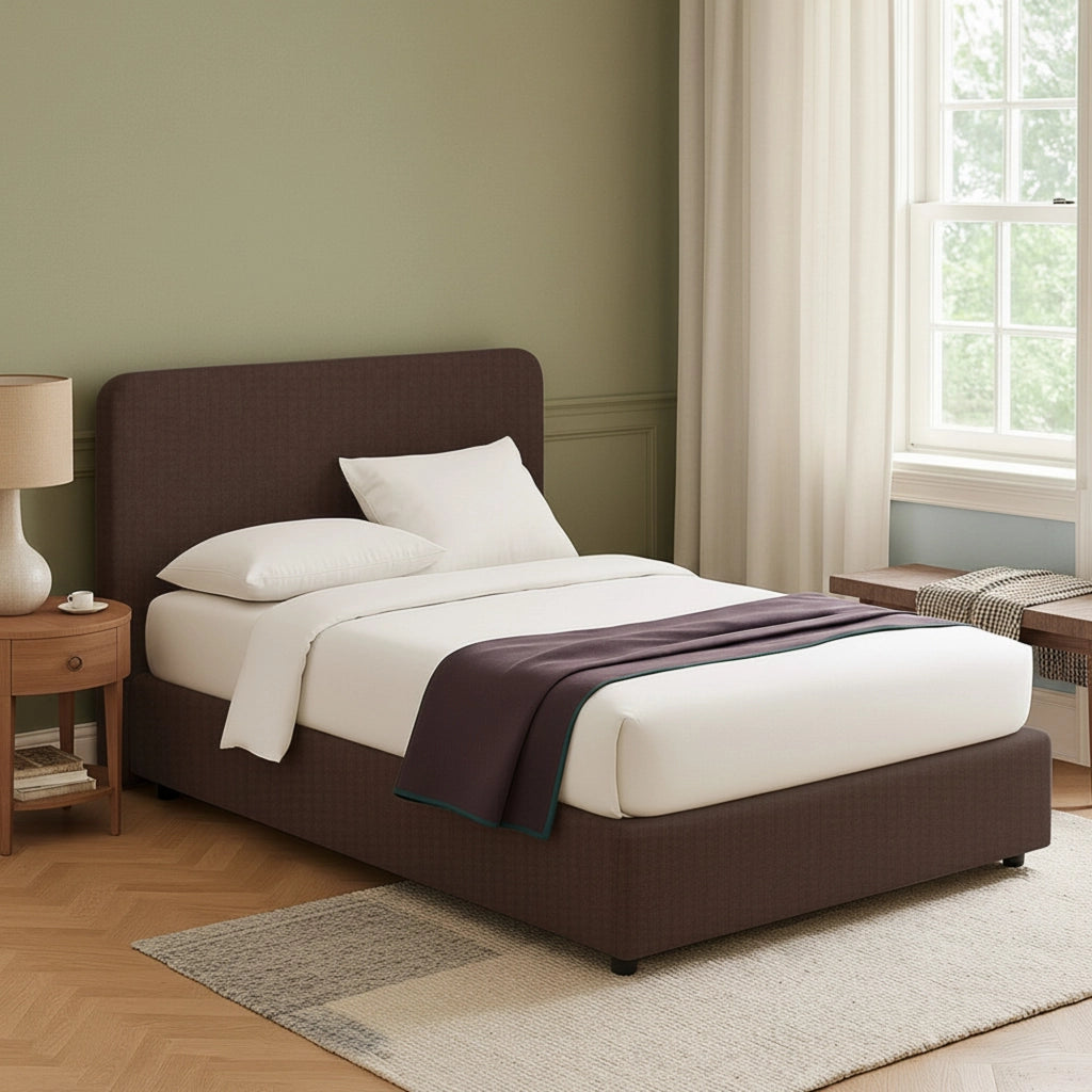 Telford, Letto Piazza e Mezza Sfoderabile Made in Italy, Marrone