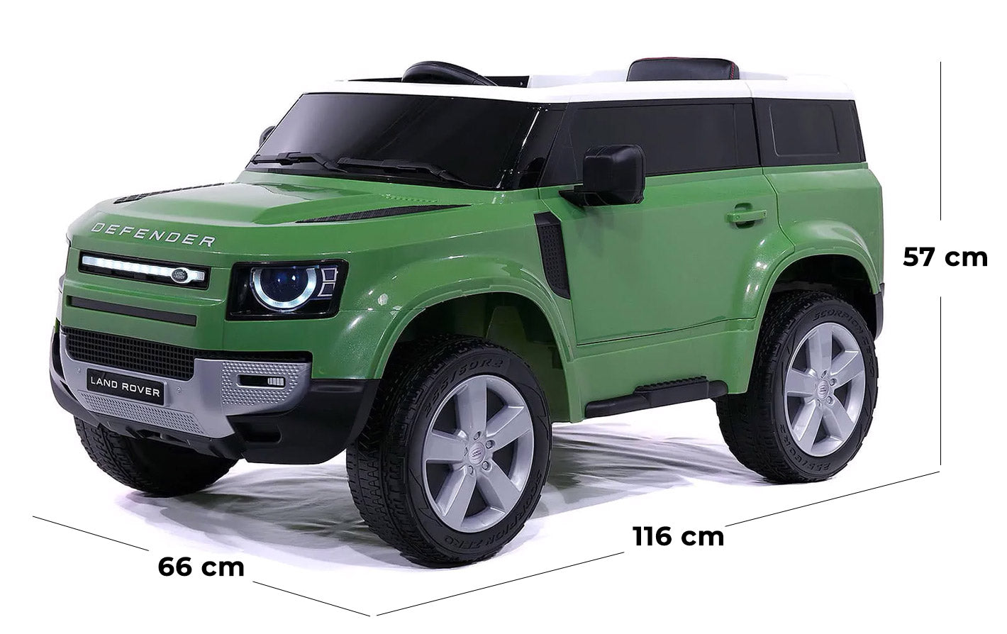 Macchina Elettrica per Bambini 12V con Licenza Land Rover Defender Verde