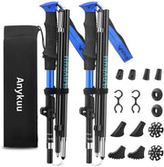Wandstecchi Opvouglievi 2 pezzi, stecchi da trekking Verst. 110-130 cm, accessori 6 paia, stecchi da trekking in alluminio per tutti i terreni, stecchi da trekking per camminare e sciare