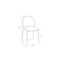 PAZZO DESIGN Sedia Stefania set da 4 sedie Nero in Polipropilene