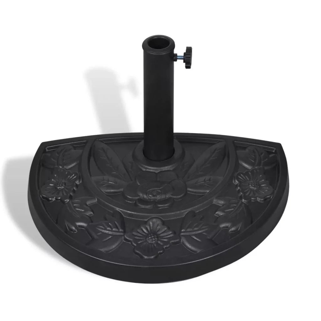 Base per ombrellone semicircolare in resina diametro 38 e 48 mm 9 kg nero 2202079