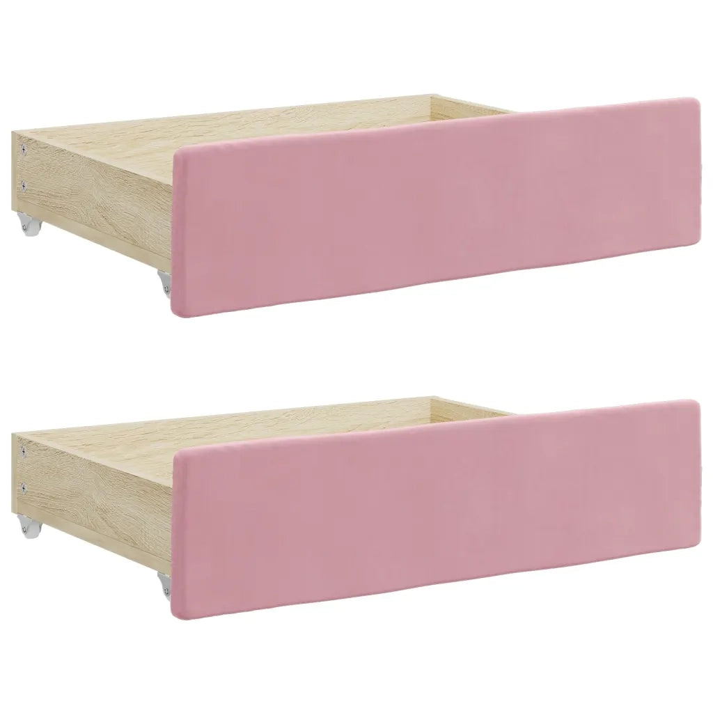 Divano Letto Estraibile con Cassetti Rosa 80x200 cm Velluto 3197345