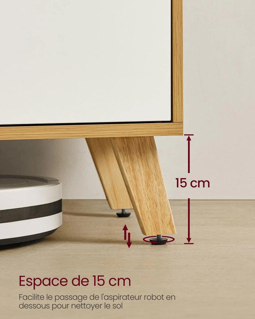 Mobile porta TV con ripiano regolabile per TV fino a 65 pollici lungo 147 cm stile di transizione per soggiorno/camera da letto marrone 12_0006576