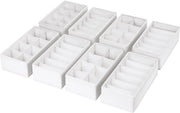 Organizzatore di carico per armadio - Set di 8 organizzatori, 30 x 15 x 9 cm Sistema di organizzazione per armadio, abbigliamento bambino, calze, pannolini, bianco