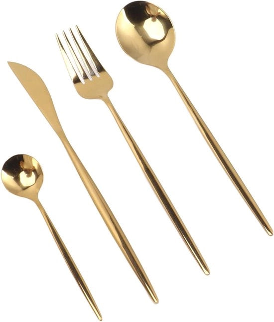 Set di cucina in acciaio inossidabile - Duraturo - Resistente al calore - Servizio da ristorante - Adatto a - Color oro