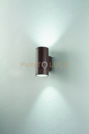 APPLIQUE PER ESTERNI JUBO 2 LUCI ATTACCO GU10 MARRONE  H.21,5CM