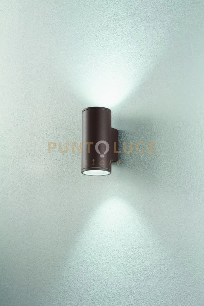 APPLIQUE PER ESTERNI JUBO 2 LUCI ATTACCO GU10 MARRONE  H.21,5CM