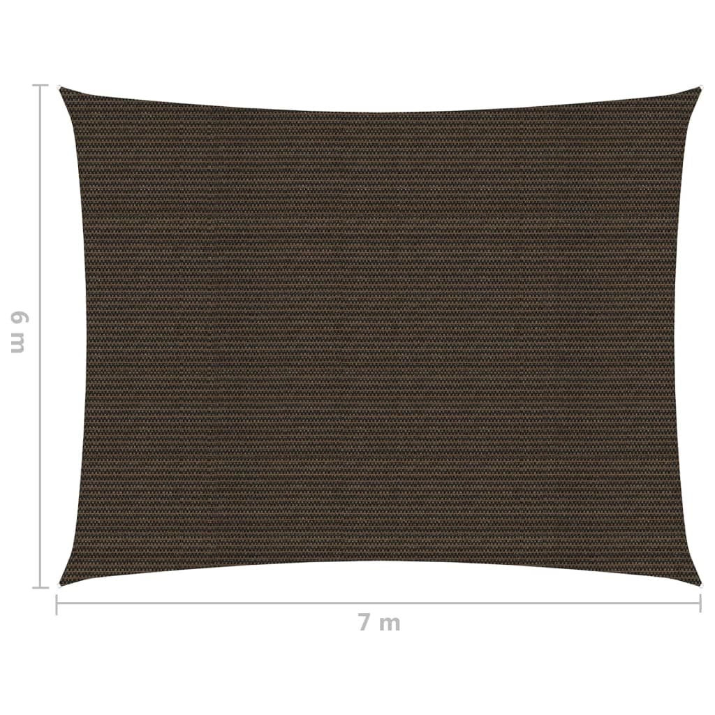 Vela ombreggiante 160 g/m² 6 x 7 m HDPE marrone 02_0009178