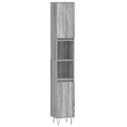 Armadietto Bagno | Armadio da bagno Grigio Sonoma 30x30x190cm in Legno Multistrato