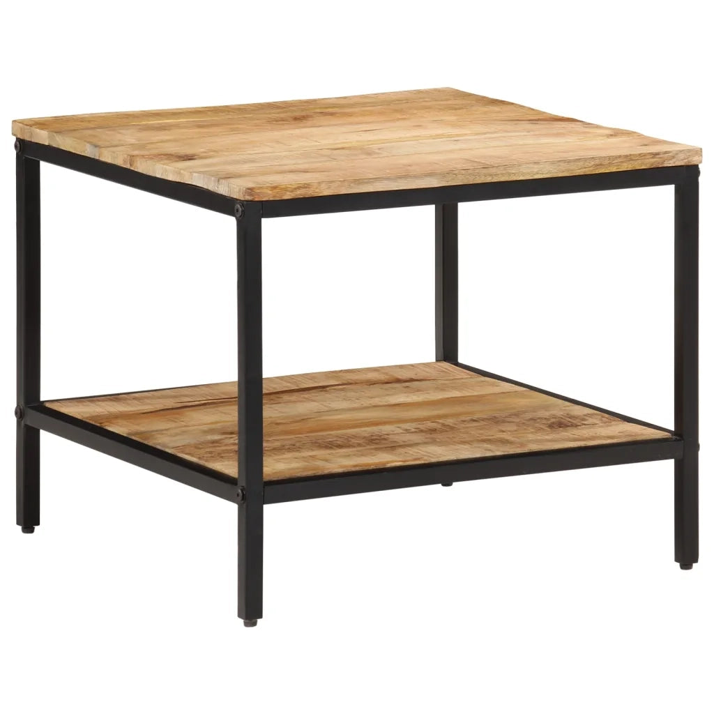 Tavolino da Salotto 55x55x45 cm Legno Massello di Mango Grezzo 374068
