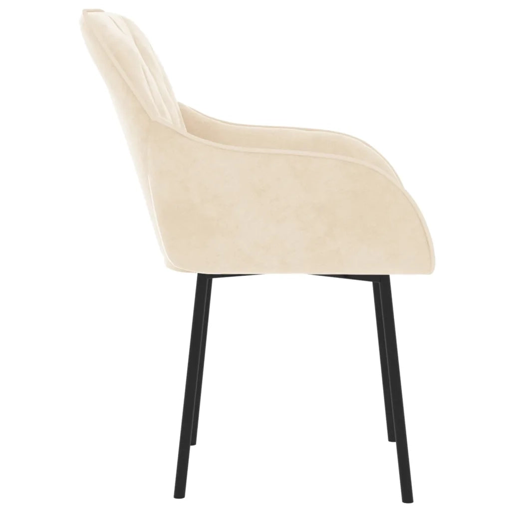 Sedie da Pranzo 2 pz Crema in Velluto cod mxl 61261