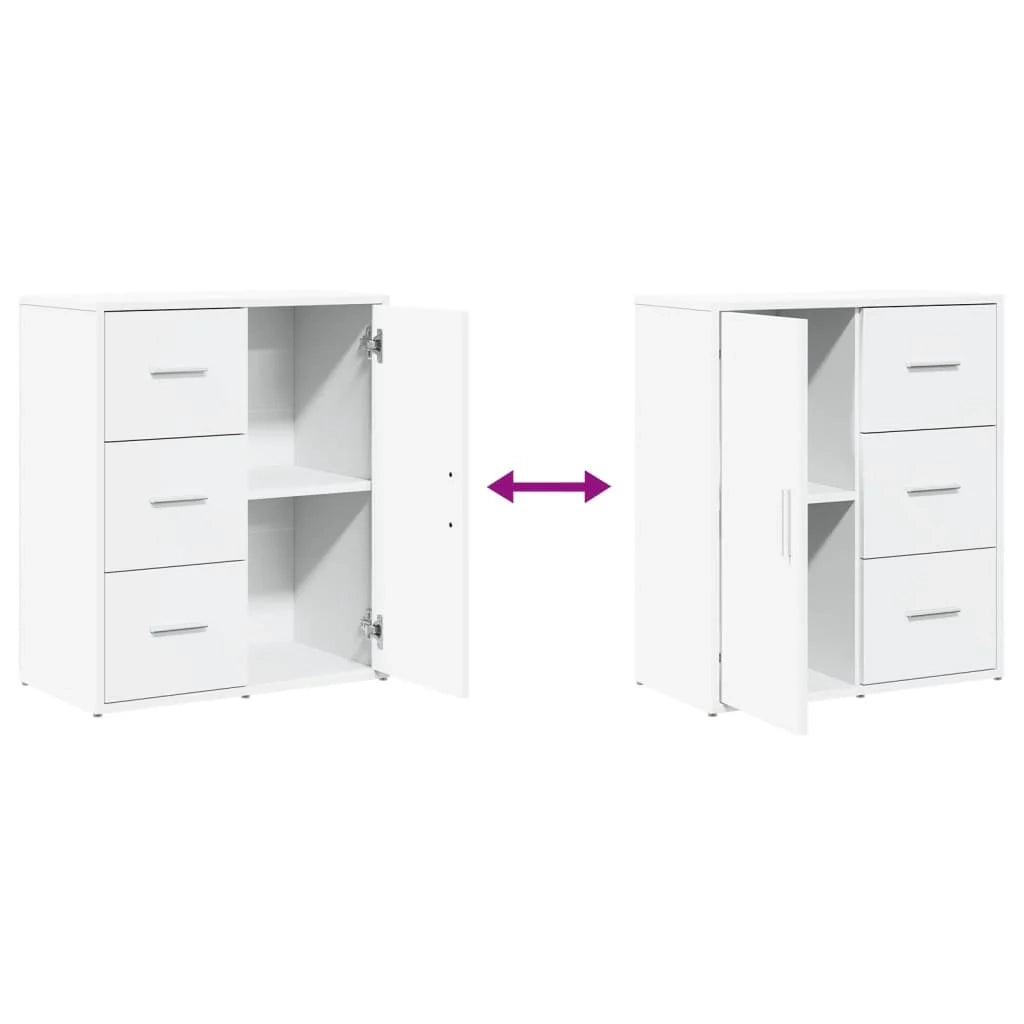 Buffet credenza cassettiera armadio mobile contenitore organizer per cucina soggiorno salotti set da 2 60 x 31 x 70 cm legno ingegnerizzato bianco 02_0036675