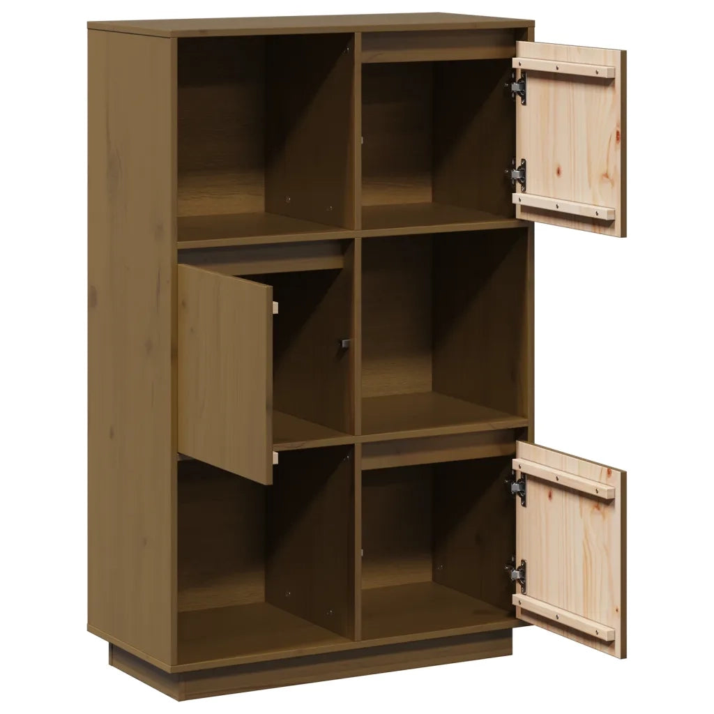 Credenza Miele 74x35x117 cm in Legno Massello di Pino