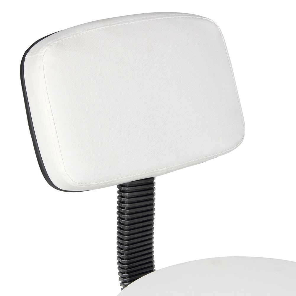 Sgabello Estetista Girevole Schienale Seduta in Ecopelle Salone Studio Bianco
