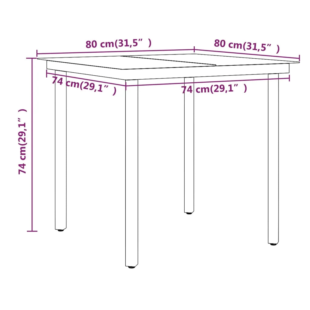 Set da Pranzo per Giardino 5 pz con Cuscini Marrone e Nero cod mxl 39830