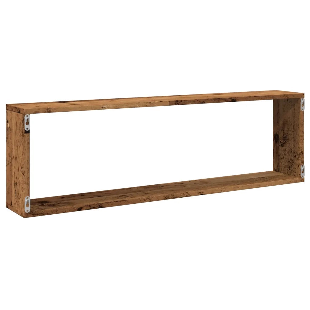 Mensole Parete a Cubo 4 pz Legno Vecchio 100x15x30cm Truciolato