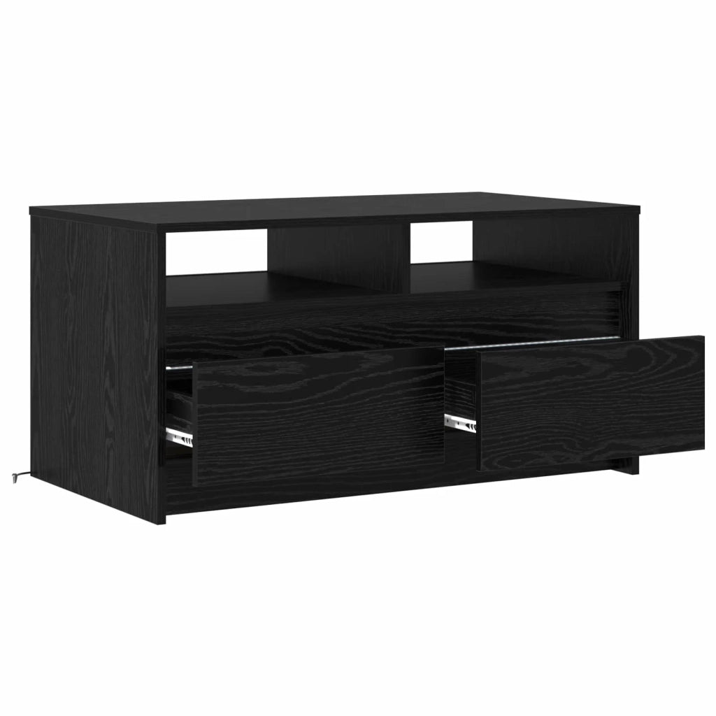 Tavolino da salotto con cassetto Rovere Nero 90 x 50 x 45 cm