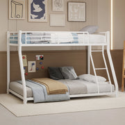 Letto a castello twin over full in ferro bianco 105x200 cm