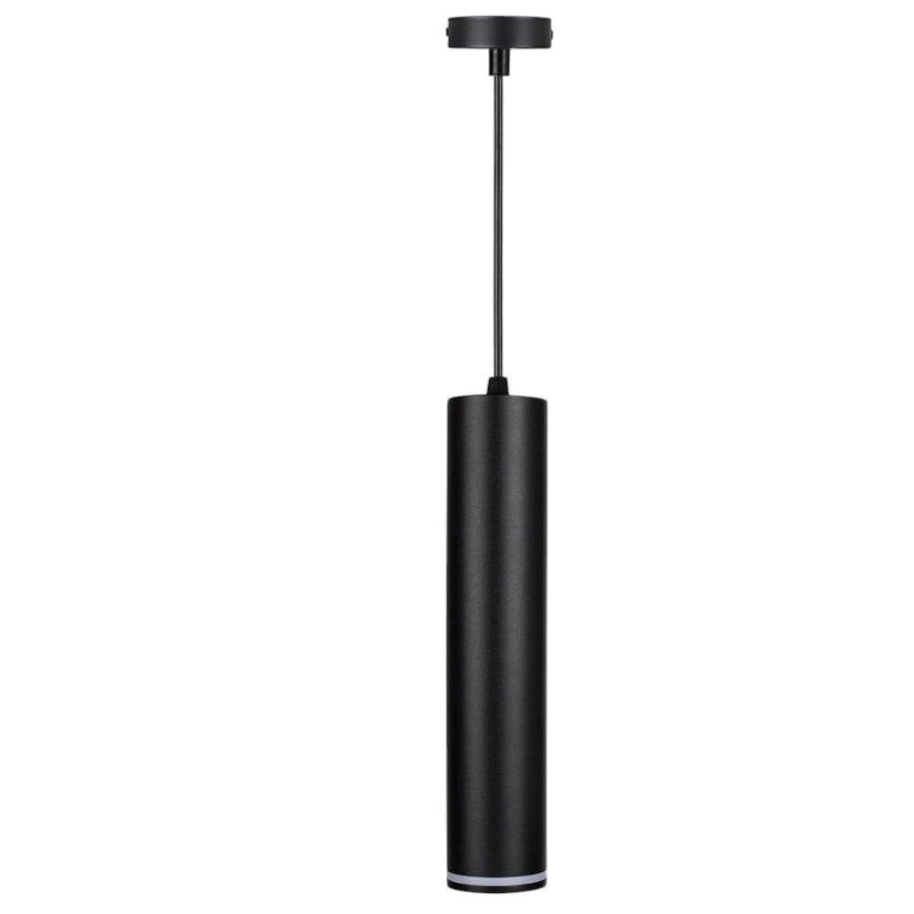 Trade Shop - Lampadario A Sospensione Da Soffitto Forma Cilindrica Lampada Pendente Attacco Gu10 Sp-01 - Nero