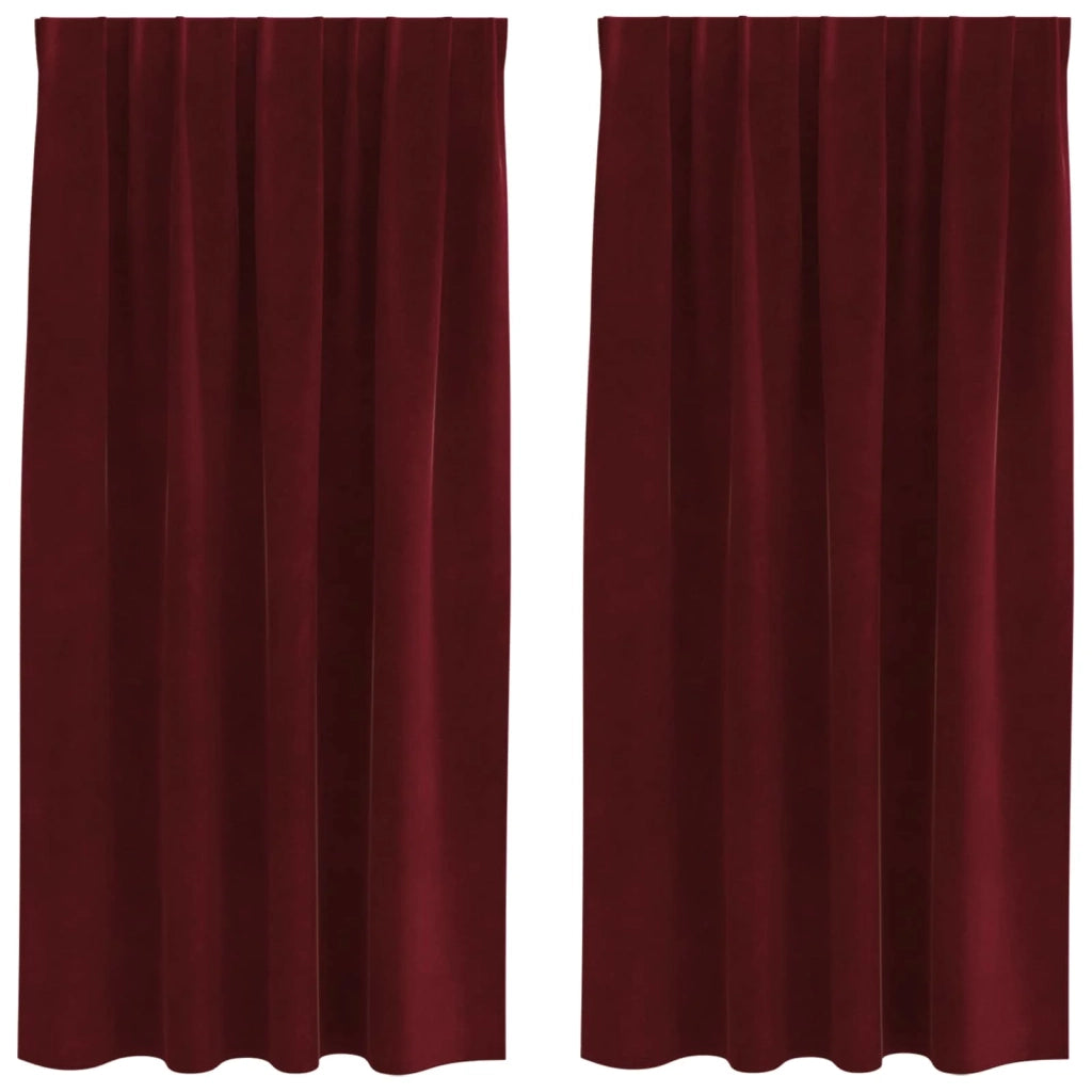 Tende oscuranti 2 pcs Rosso Vino 140 x 175 cm Velluto 4107304