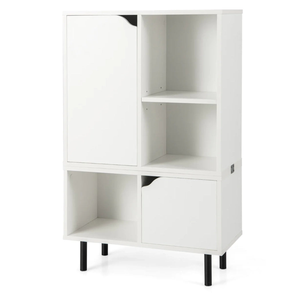 Libreria impilabile mobile contenitore 60 x 30 x 96,5 cm con ripiani regolabili design moderno legno ingegnerizzato bianco 20_0020080
