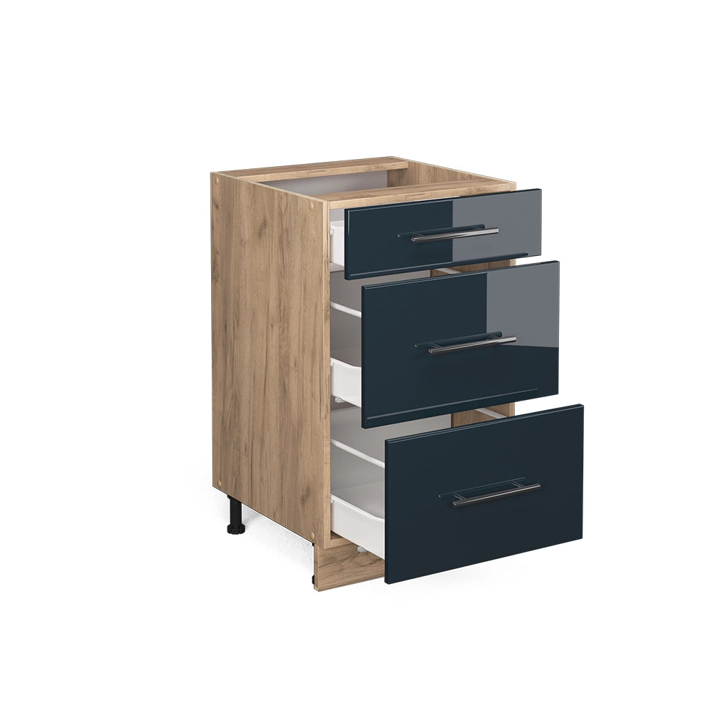 Vicco Mobili da cucina Blu scuro lucido 50 cm senza piano di lavoro