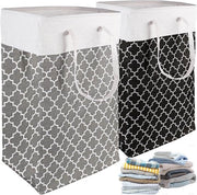 Set di 2 Cestelli da Stiro Opvoluti - 75 Litri - Contenitore da Stoccaggio Impermeabile - Maniglie Lunghe - Ideali per Camera da Letto, Bagno e Uso Interno