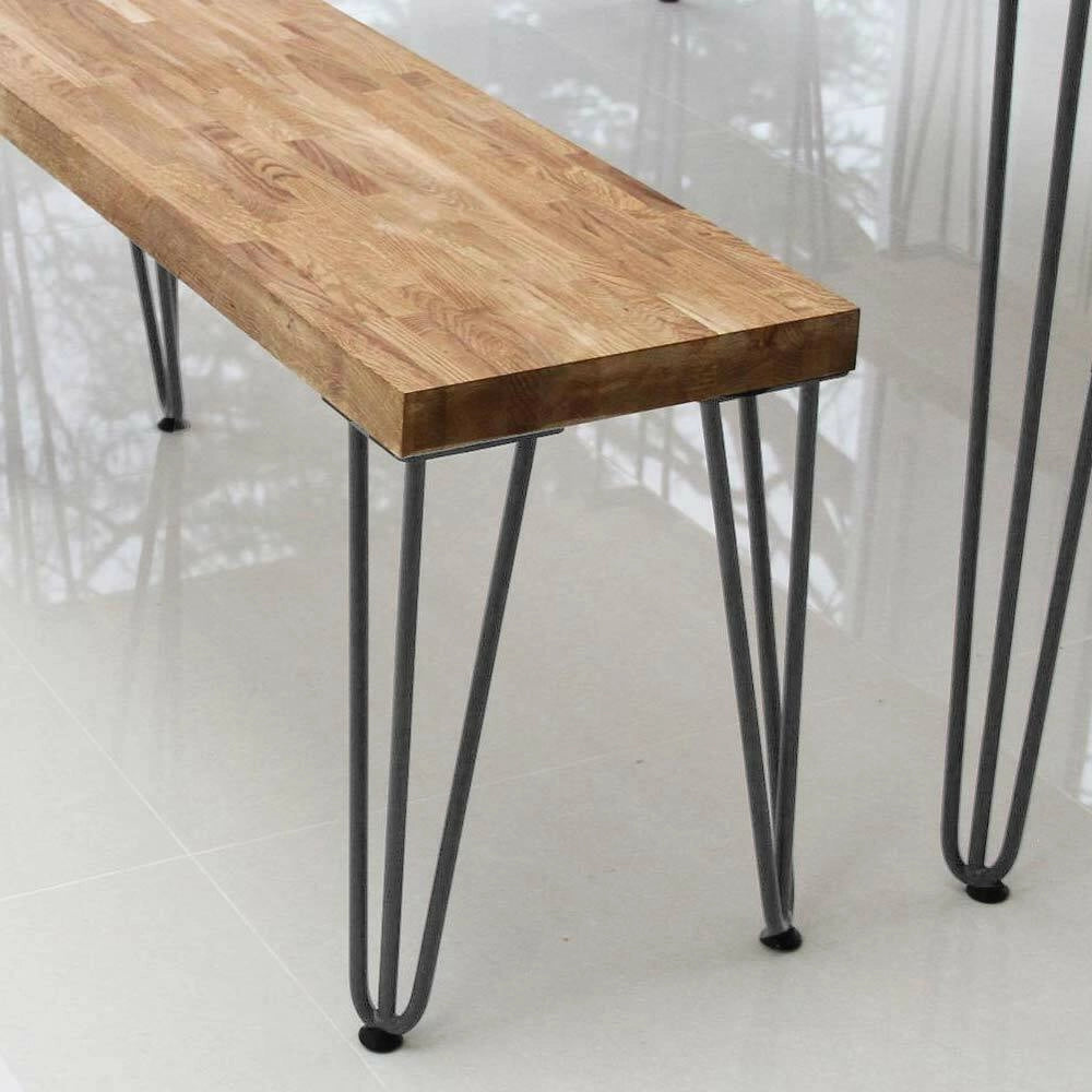 4x Gambe Piedi Tavolo Tavolino Panca Sedia 45cm Metallo Design Moderno Grigio